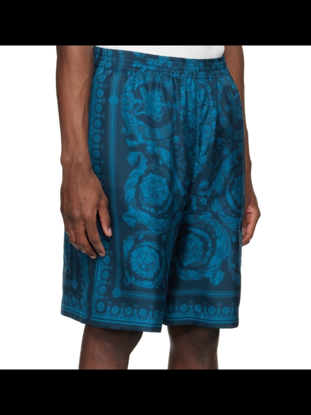 VERSACE Barocco Print Silk Shorts
